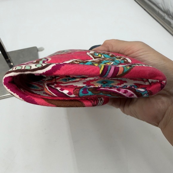 Vera Bradley Tutti Frutti Quilted Cotton Tri-Fold Wallet Clutch with Chain Strap - Picture 10 of 12
